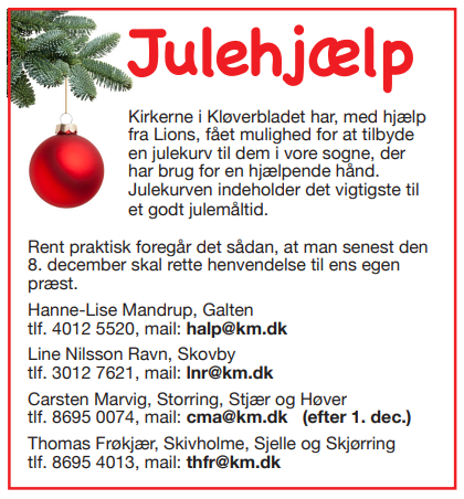 Annonce fra folkebladet om julehjælp 2023
