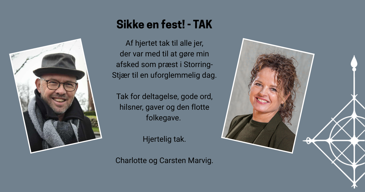 Takkekort fra Carsten og Charlotte Marvig