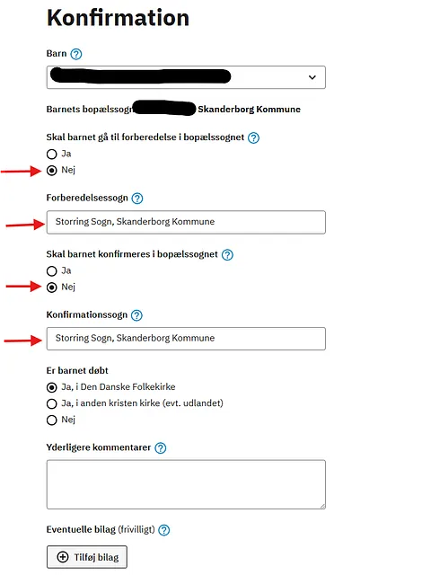Tilmelding til konfirmation
